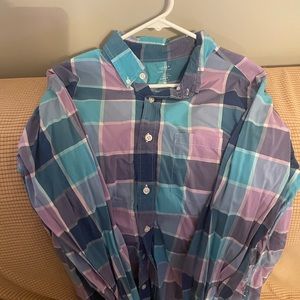 Men’s Large Slim Fit Plaid Button Up